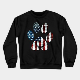 Patriotic Dog Paw American Flag Wall T-Shirt Gift For 4th Of July Crewneck Sweatshirt